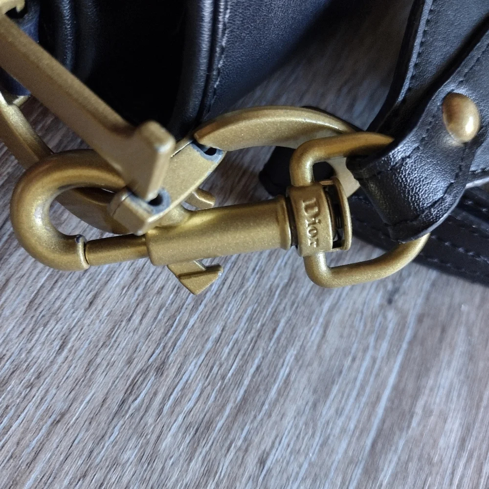 Vintage Dior Black Leather Saddle Bag - Picture 9 of 15